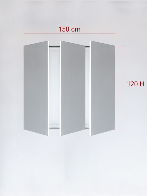 sportello filomuro a 3 ante cm 150x120