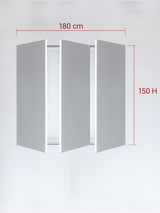 sportello filomuro a 3 ante cm 180x150