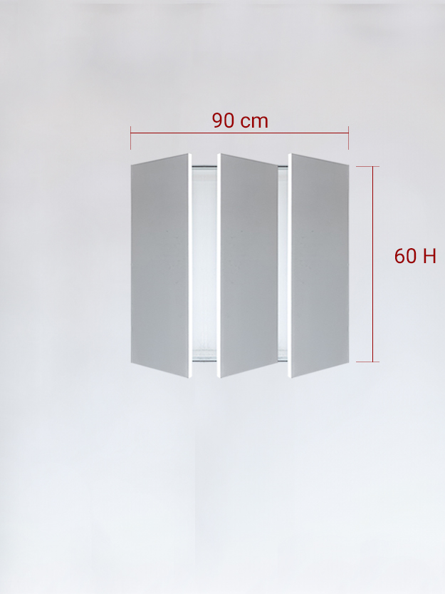 sportello filomuro a 3 ante cm 90x60