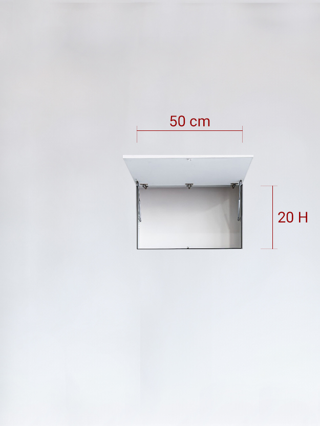 Sportello filomuro ad 1 anta verso l’alto cm 50x20