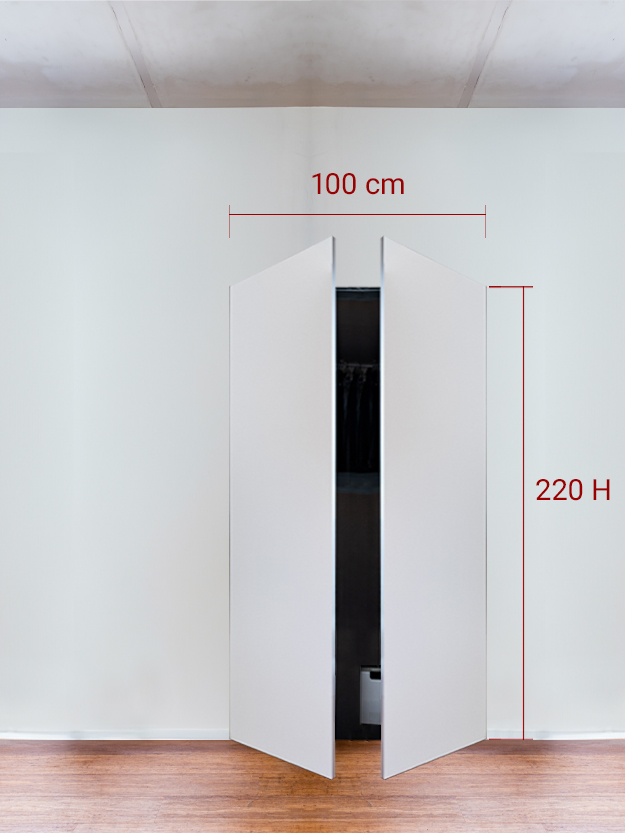Armadio filomuro a 2 ante simmetriche cm 100x220