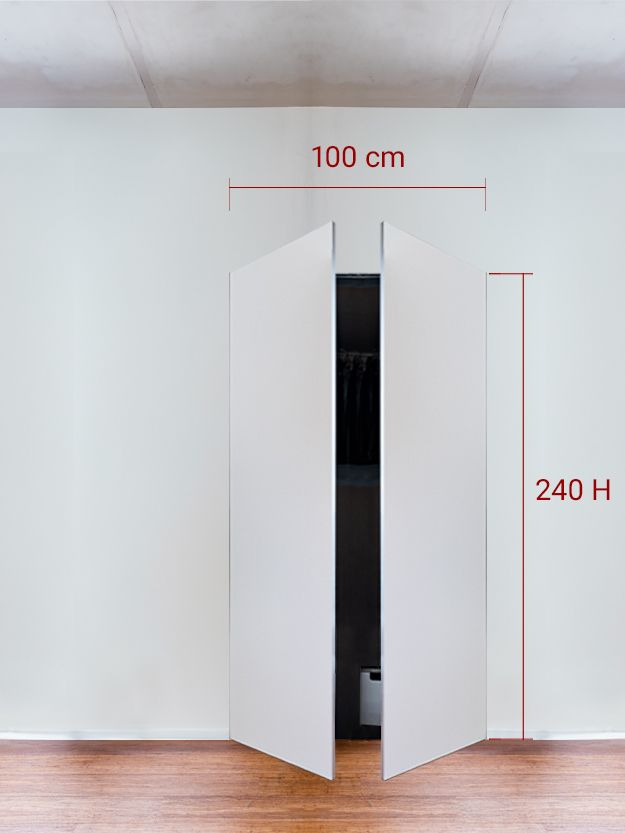 Armadio filomuro a 2 ante simmetriche cm 100x240