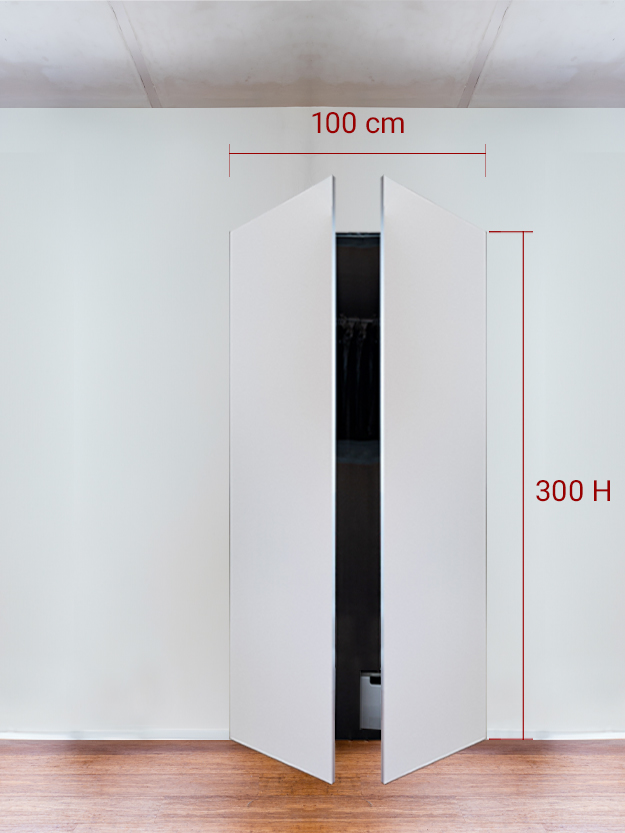 Armadio filomuro a 2 ante simmetriche cm 100x300