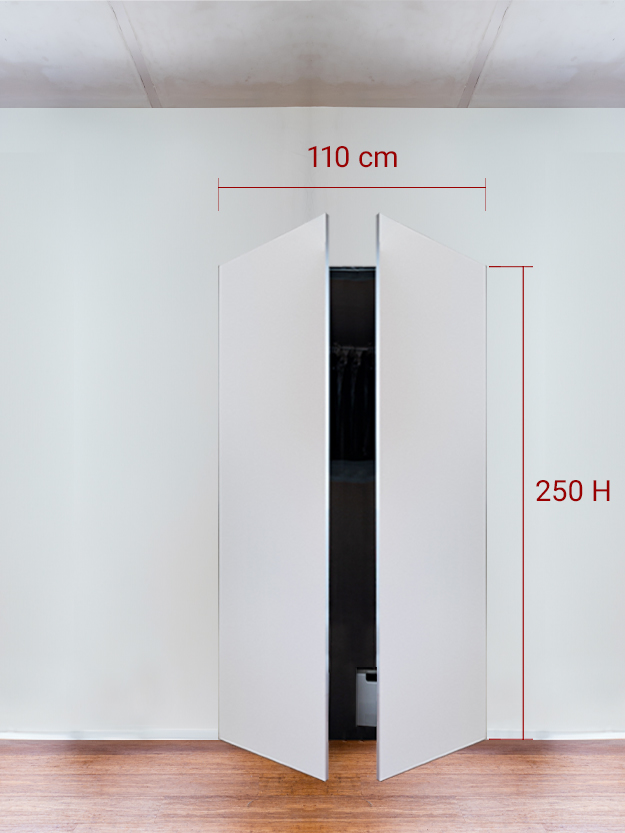 Armadio filomuro a 2 ante simmetriche cm 110x250