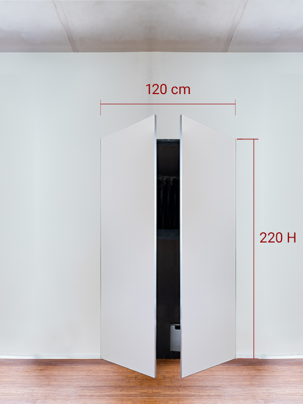 Armadio filomuro a 2 ante simmetriche cm 120x220