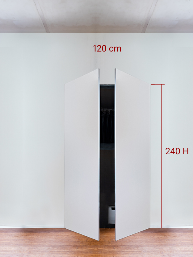 Armadio filomuro a 2 ante simmetriche cm 120x240