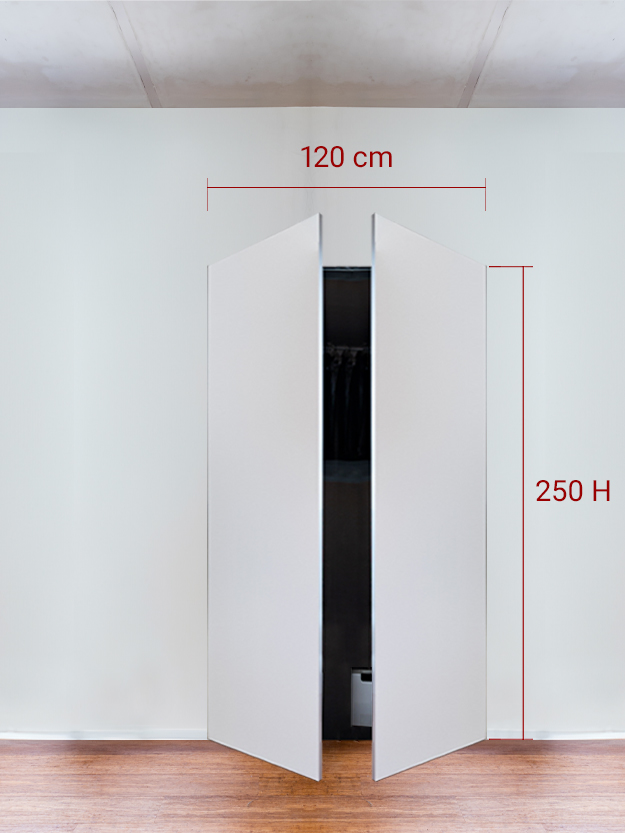 Armadio filomuro a 2 ante simmetriche cm 120x250