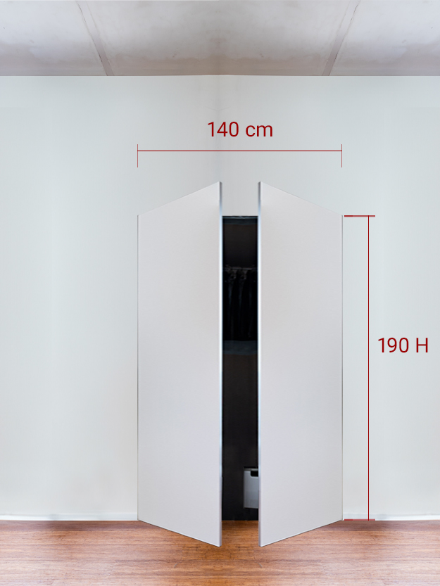 Armadio filomuro a 2 ante simmetriche cm 140x190