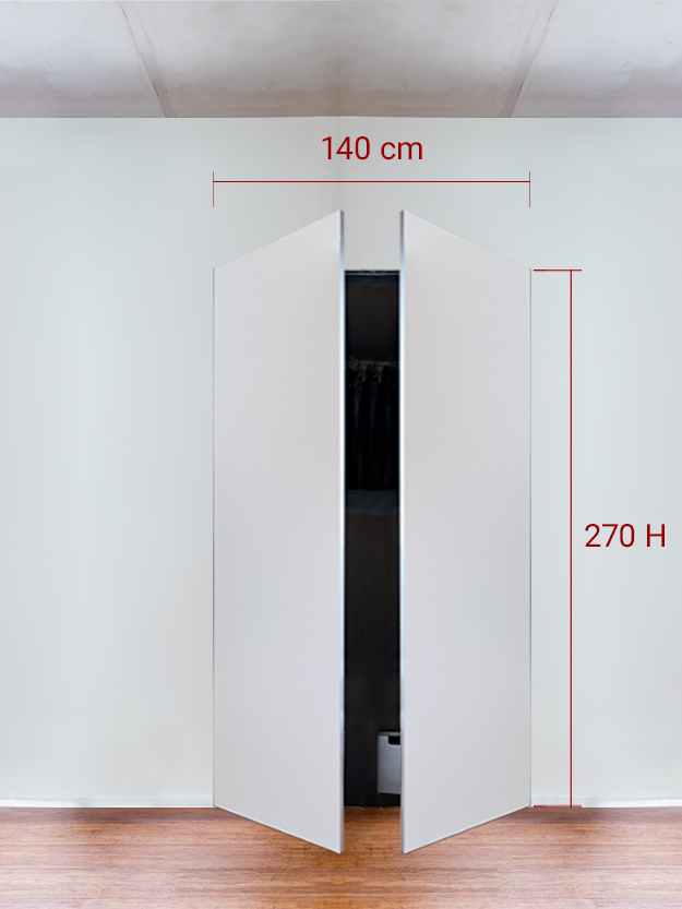 Armadio filomuro a 2 ante simmetriche cm 140x270