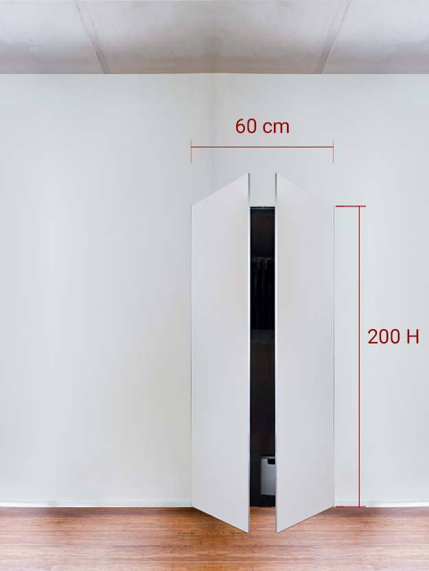 Armadio filomuro a 2 ante simmetriche cm 60x200