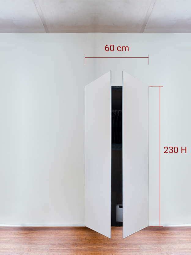 Armadio filomuro a 2 ante simmetriche cm 60x230