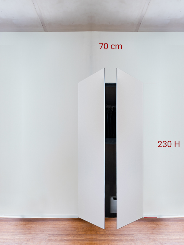 Armadio filomuro a 2 ante simmetriche cm 70x230