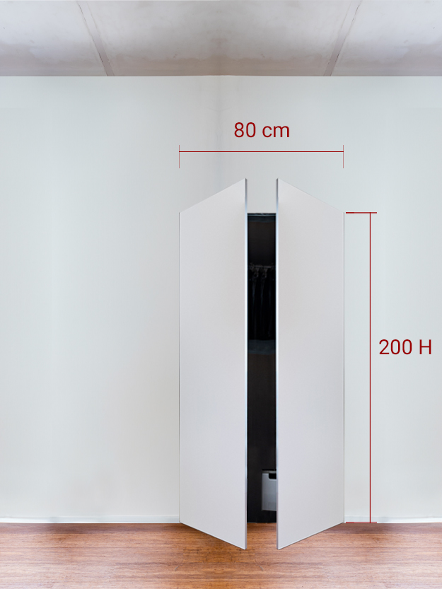 Armadio filomuro a 2 ante simmetriche cm 80x200