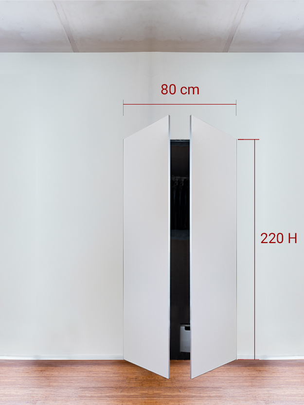 Armadio filomuro a 2 ante simmetriche cm 80x220