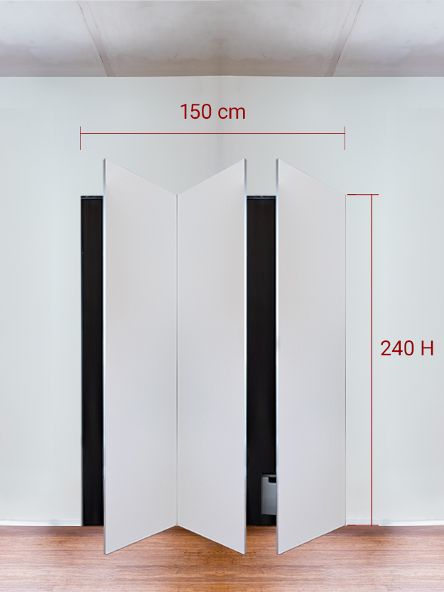 Armadio filomuro a 3 ante simmetriche cm 150x240
