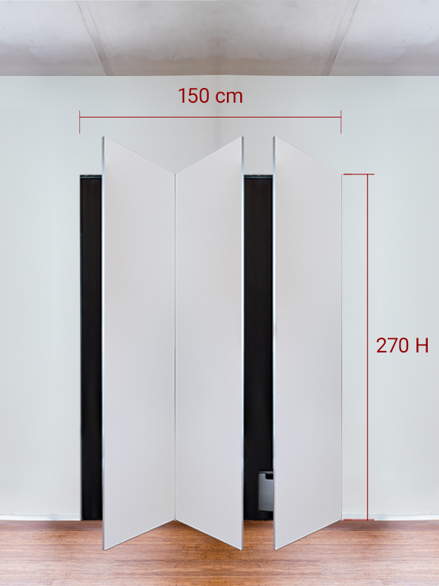 Armadio filomuro a 3 ante simmetriche cm 150x270