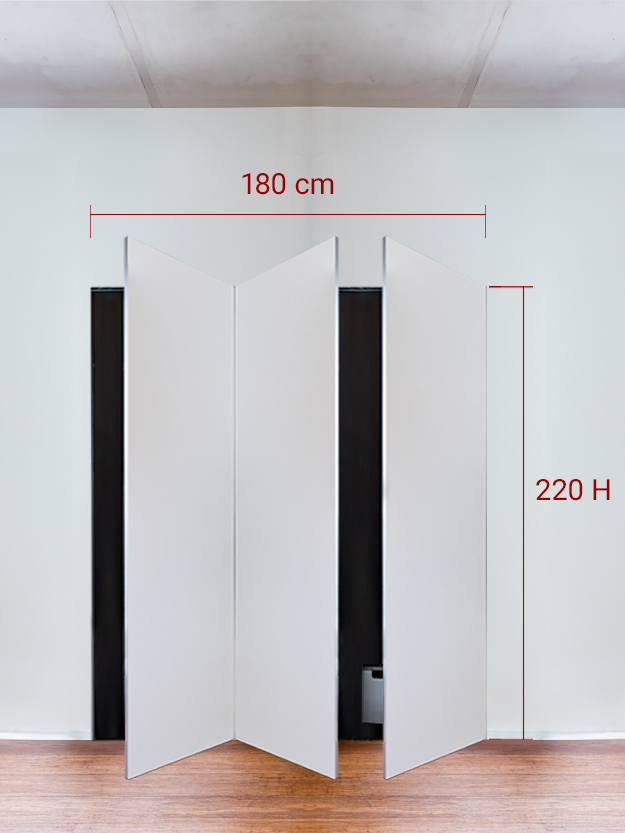 Armadio filomuro a 3 ante simmetriche cm 180x220