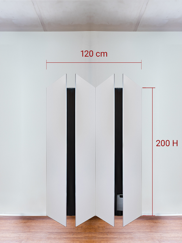 Armadio filomuro a 4 ante simmetriche cm 120x200