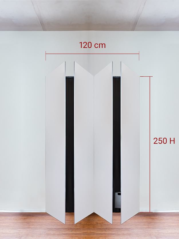 Armadio filomuro a 4 ante simmetriche cm 120x250