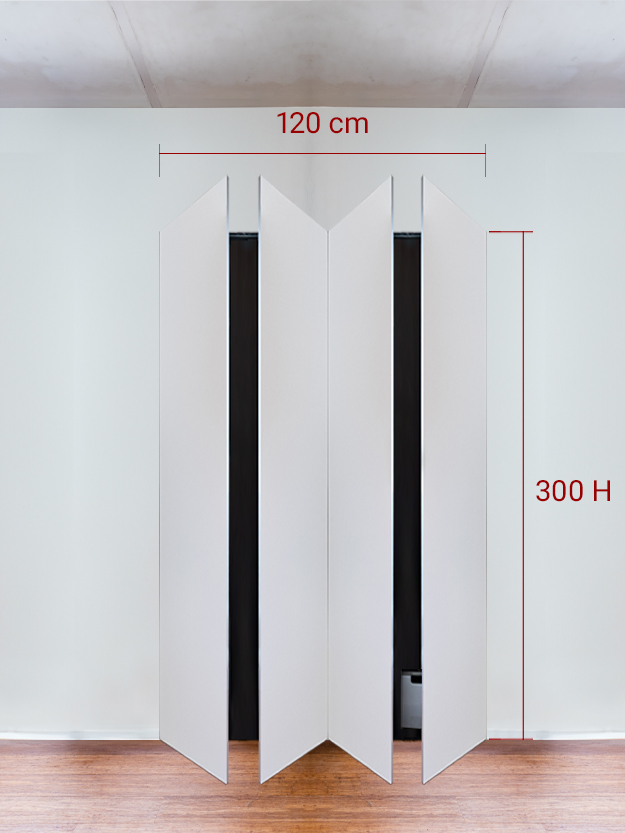 Armadio filomuro a 4 ante simmetriche cm 120x300
