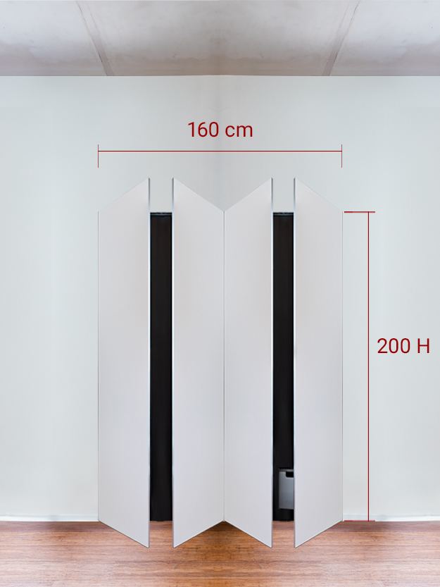Armadio filomuro a 4 ante simmetriche cm 160x200