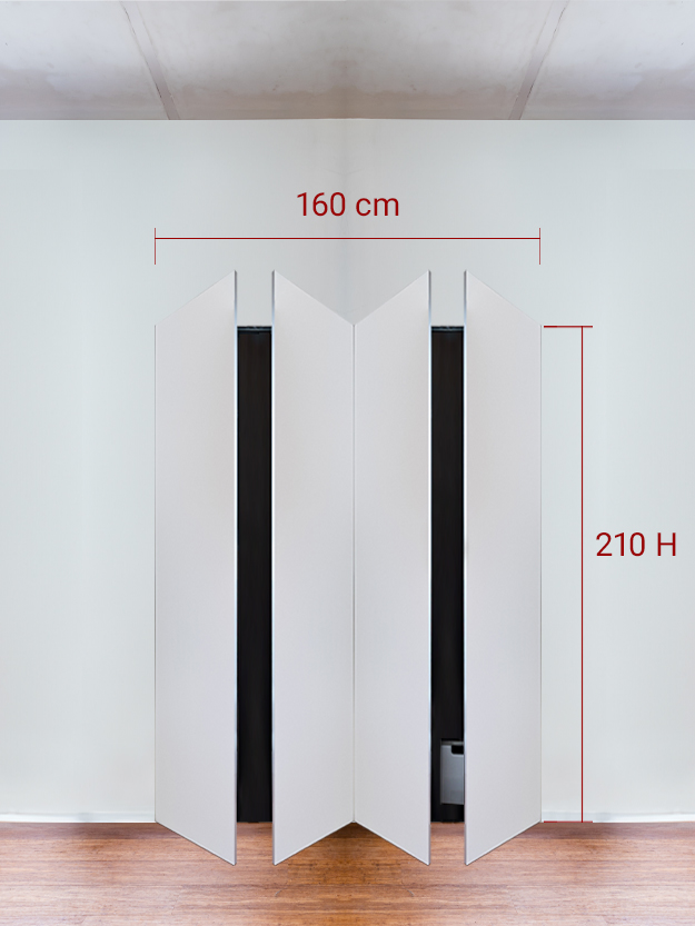 Armadio filomuro a 4 ante simmetriche cm 160x210