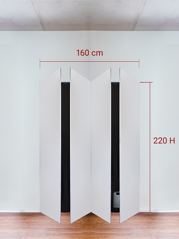 Armadio filomuro a 4 ante simmetriche cm 160x220