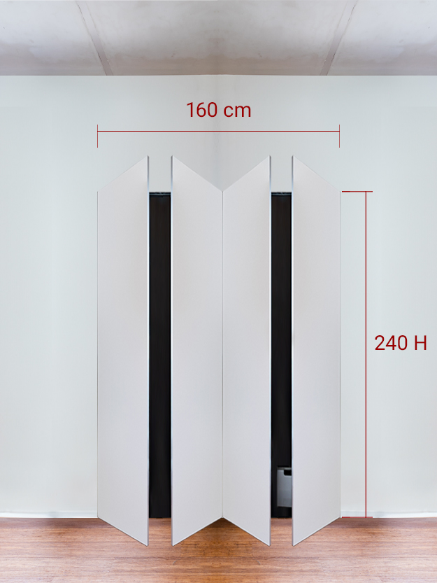 Armadio filomuro a 4 ante simmetriche cm 160x240