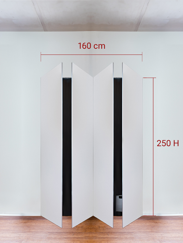 Armadio filomuro a 4 ante simmetriche cm 160x250