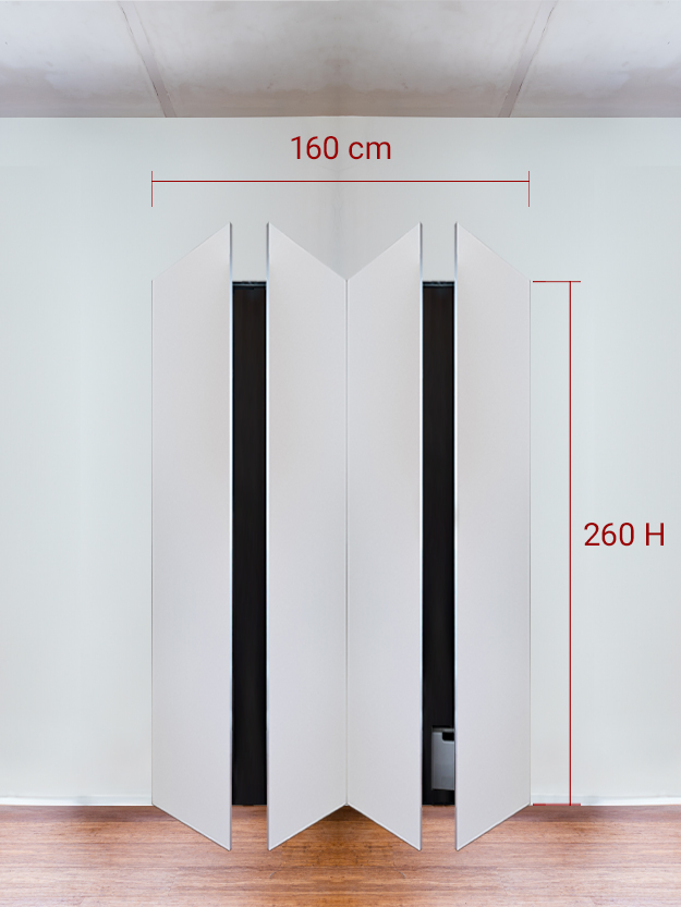 Armadio filomuro a 4 ante simmetriche cm 160x260