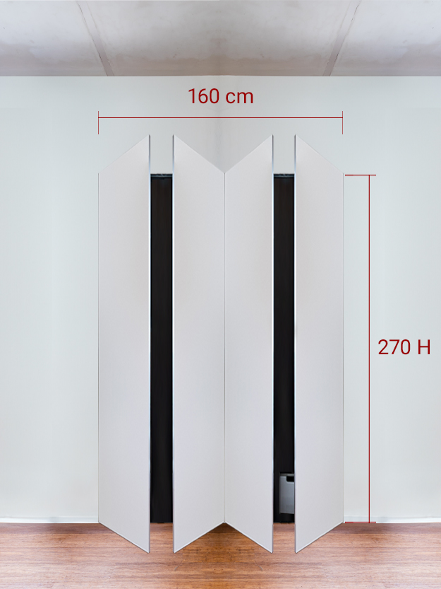 Armadio filomuro a 4 ante simmetriche cm 160x270