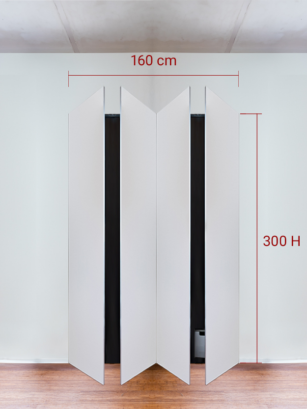 Armadio filomuro a 4 ante simmetriche cm 160x300