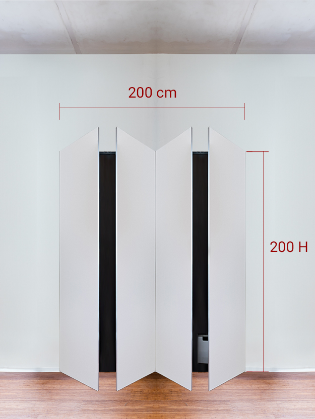 Armadio filomuro a 4 ante simmetriche cm 200x200