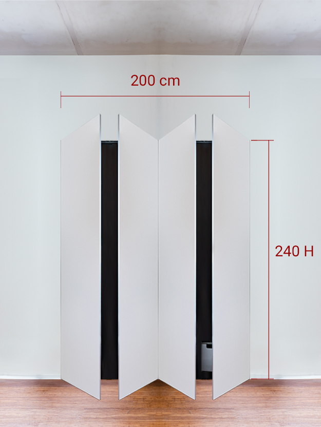 Armadio filomuro a 4 ante simmetriche cm 200x240