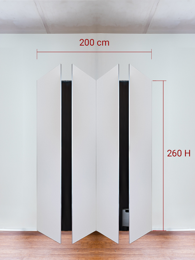 Armadio filomuro a 4 ante simmetriche cm 200x260