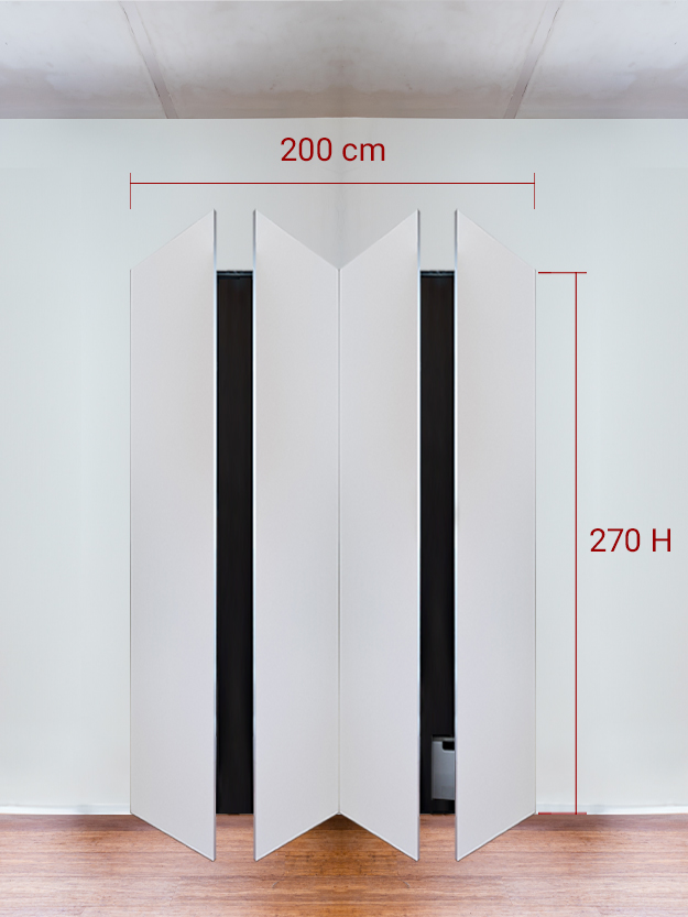 Armadio filomuro a 4 ante simmetriche cm 200x270