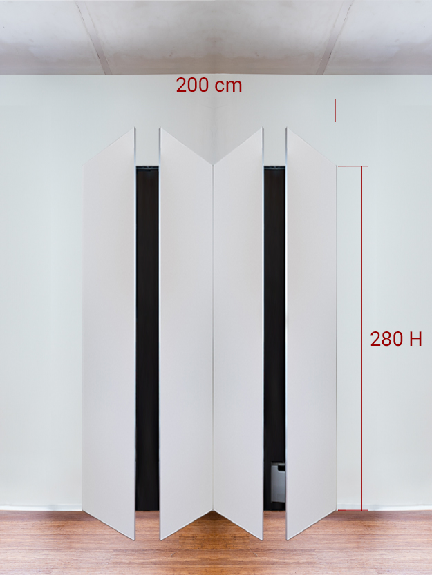 Armadio filomuro a 4 ante simmetriche cm 200x280