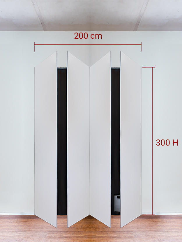 Armadio filomuro a 4 ante simmetriche cm 200x300