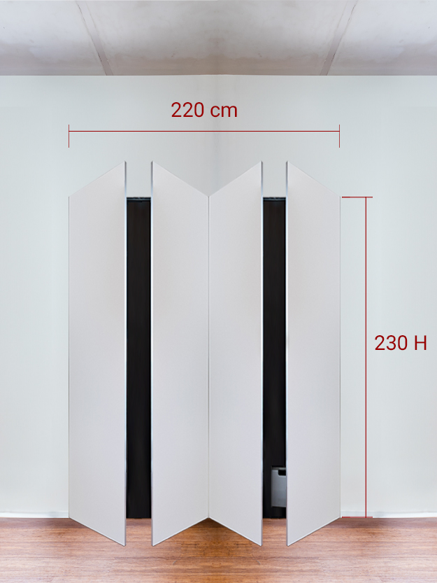 Armadio filomuro a 4 ante simmetriche cm 220x230