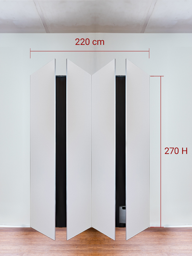 Armadio filomuro a 4 ante simmetriche cm 220x270