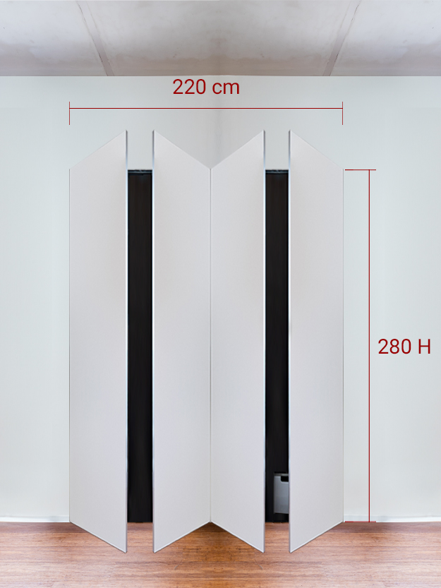 Armadio filomuro a 4 ante simmetriche cm 220x280