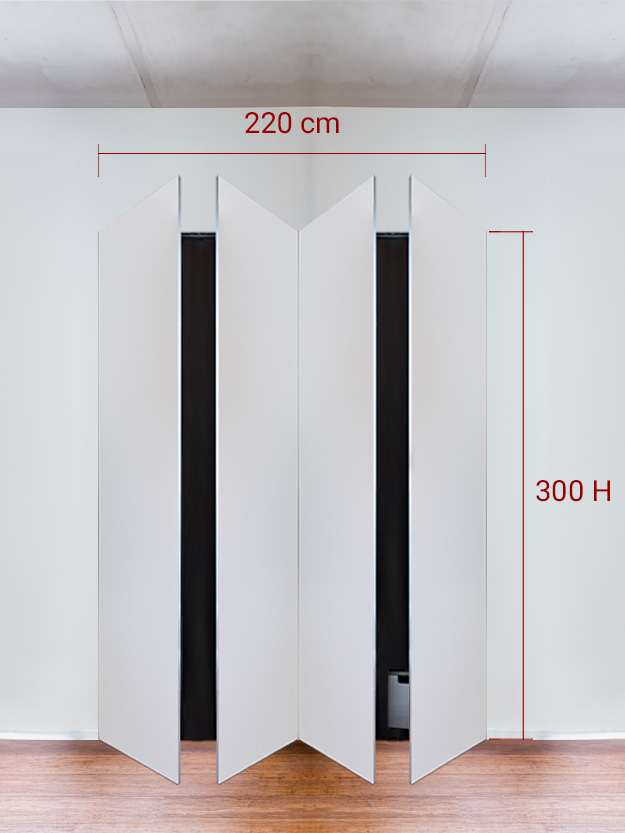 Armadio filomuro a 4 ante simmetriche cm 220x300