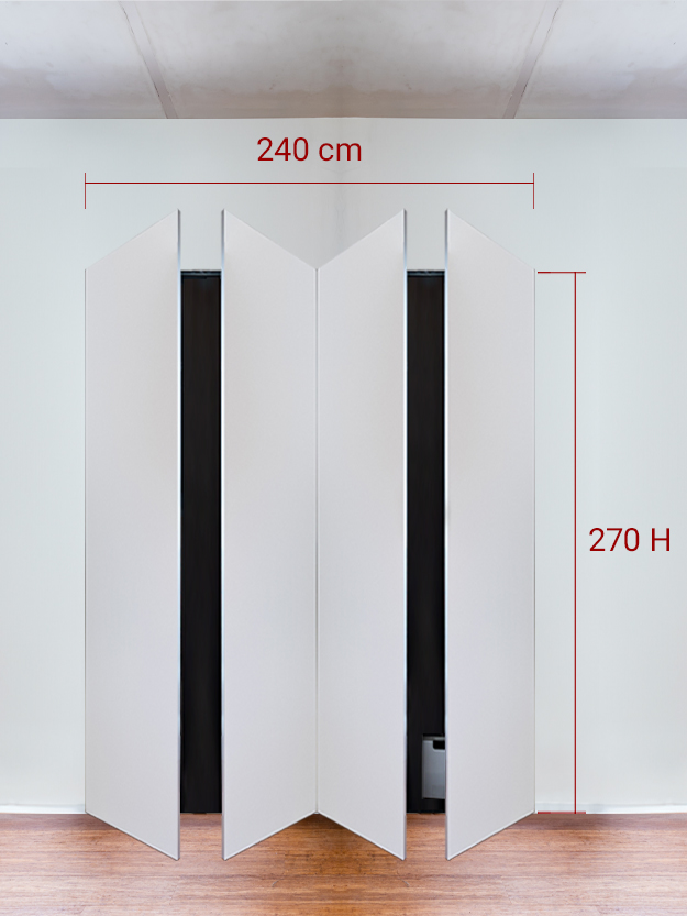 Armadio filomuro a 4 ante simmetriche cm 240x270