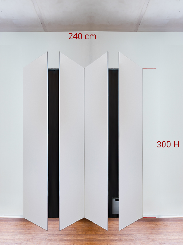 Armadio filomuro a 4 ante simmetriche cm 240x300