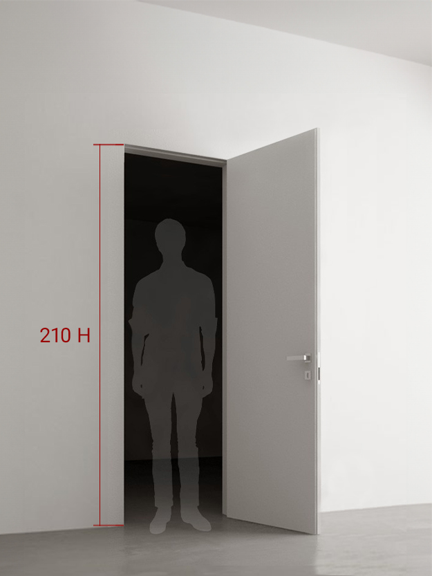 Porta battente filomuro 60x210