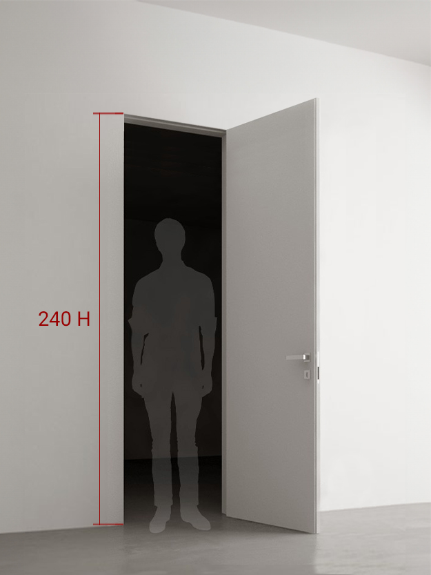 Porta battente filomuro 70x210