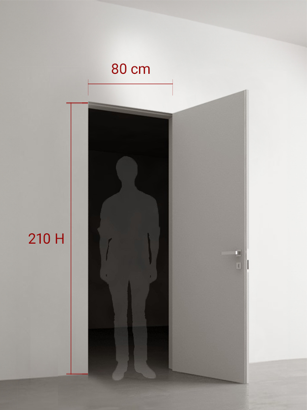 Porta battente filomuro speciale cm 80 x 210