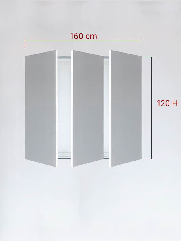 Sportello filomuro a 3 ante cm 160x120