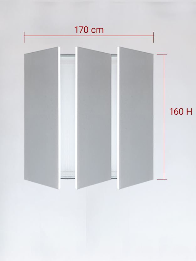 Sportello filomuro a 3 ante cm 170x160