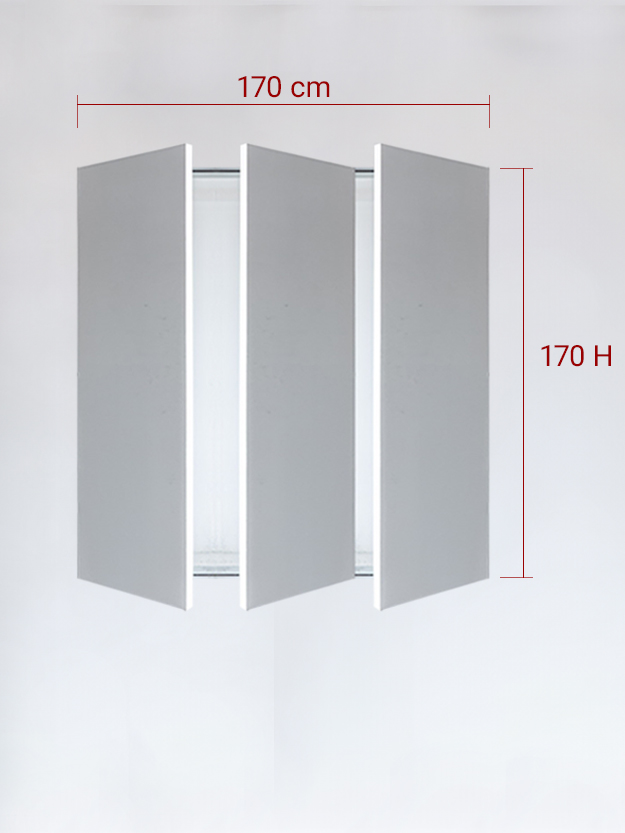 Sportello filomuro a 3 ante cm 170x170